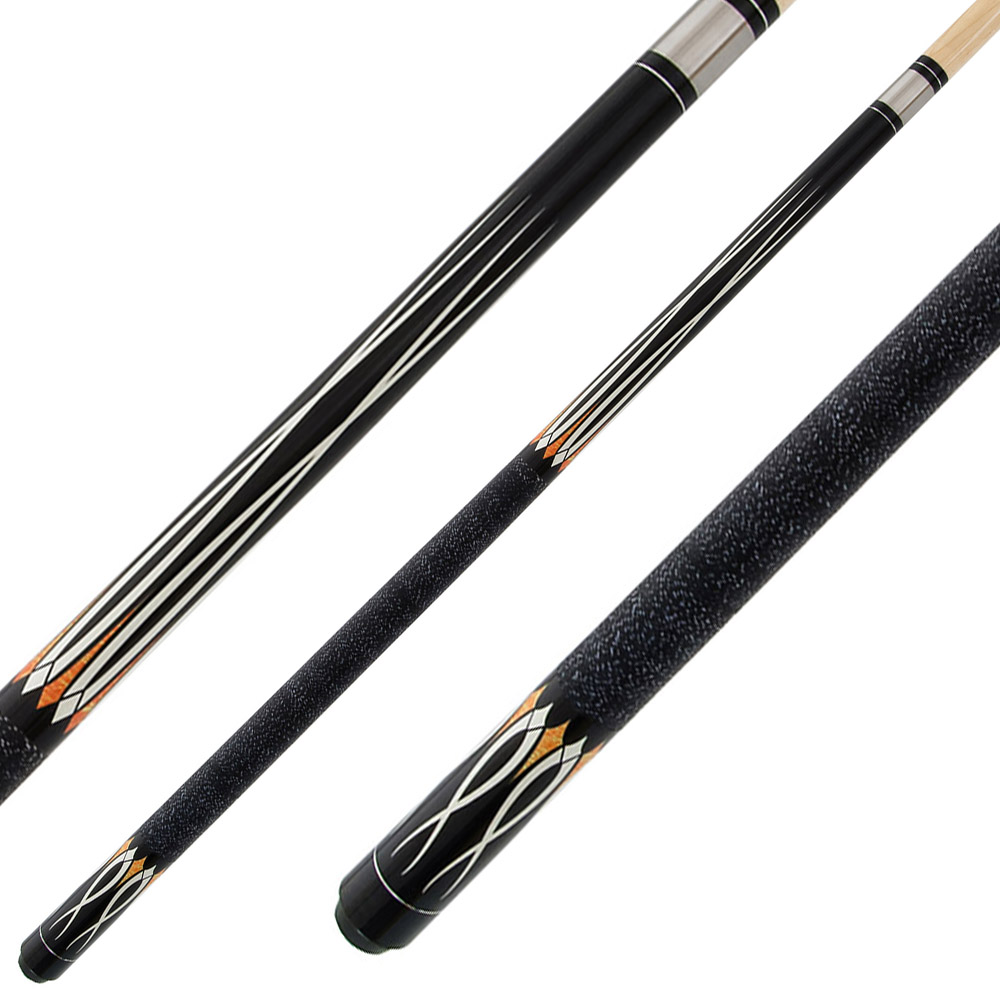 Кий / пул 2-pc "Classic Siken-1" (черный) с оплеткой ирландский лен