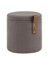 Пуф Руни XS с ящиком вельвет тёмно-серый