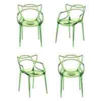 Комплект из 4-х стульев Masters прозрачный зелёный