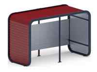 Навес контейнерной площадки для мусора (красный) (2 секции) (под анкера) МФ 55.01.02-04