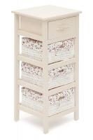 Тумба с 3-я корзинами и ящиком Secret De Maison FANTASIE 4 ( mod. 4327 ) paulownia, мдф, 34x30x79см, butter white (слоновая кость), ткань -розочки