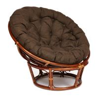 Кресло Папасан/Papasan (23/01 W) /с подушкой/ диаметр подушки 125см, 115х101х104см, пекан орех, ткань коричневый, 3м7-147
