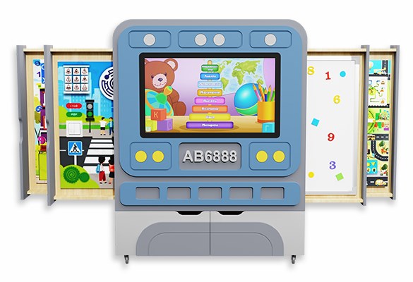 Информационные стенды + Интерактивный комплекс гражданско-патриотического воспитания «AVKompleks» в форме электропоезда метро (Модель 2)  