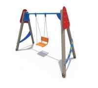 Качели Звездочет деревянные с сиденьем со спинкой (сиденье-фанера) ИО 01041