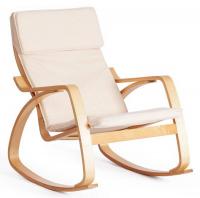 Кресло-качалка mod. AX3005 дерево береза, ткань: полиэстер/хлопок, 61х94,5х104 см, дерево: дуб #3, ткань бежевая 1501-4