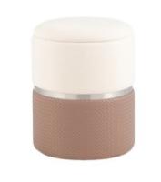 Пуф Кэрри с ящиком серебро шенилл светло-коричневый