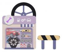 Декоративно-развивающая панель "Автомастерская"