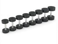 Ряд гантелей круглых UNIX Fit PRO обрезиненных от 12,5 до 30 кг