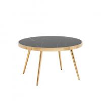 Журнальный столик Гелиос 80*80 стекло черный мрамор сталь золото