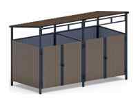 Навес контейнерной площадки для мусора (коричневый) (2 секции) МФ 55.02.02-02