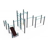 Воркаут Комплекс брусьев,турников,шведской стенки и скамьи для пресса (ГТО 108 мм) СОВ 01180