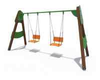 Качели деревянные полянка ИО 01165