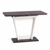 Стол обеденный FOX раздвижной ЛДСП, 68.6x110-145x75 см, Мрамор черный/Белый