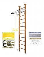 Шведская стенка Kampfer Helena Ceiling (№2 Ореховый Высота 3 м белый антик турник)