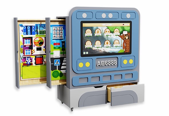 Информационные стенды + Интерактивный комплекс гражданско-патриотического воспитания «AVKompleks» в форме электропоезда метро (Модель 2)  