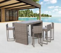 Барный комплект плетеной мебели T390GD/Y390G-W78_6Pcs Grey