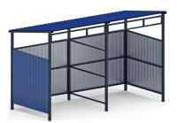 Навес контейнерной площадки для мусора (синий) (2 секции) МФ 55.02.03-03