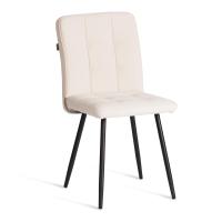 Стул обеденный Medeo LT, флок, молочный/черный, 4, 45х56х89 см