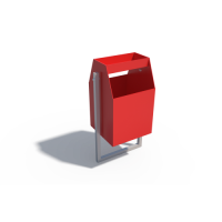 Урна металлическая с пепельницей красная ДХО 01070