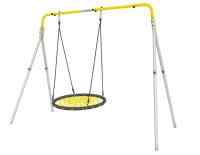  Качели двойные + Качели ГНЕЗДО-СЕТКА 100 см Romana R.103.28.04 (серый/жёлтый)