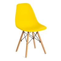Стул CINDY (EAMES) (mod. 001) / 1 шт. в упаковке дерево бук/металл/сиденье пластик, 51x46x82.5см, желтый/yellow