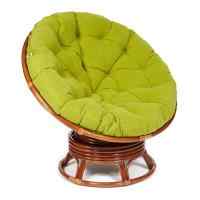 Кресло-качалка PAPASAN/ПАПАСАН w 23/01 B /с подушкой/ 115х78х104 см, Pecan (орех), флок Олива, 23