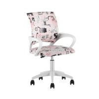 Кресло офисное TopChairs Simple SN Junior принт Pink Cats пластик белый