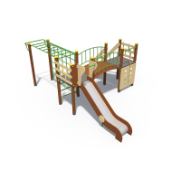 Детский игровой комплекс серии Браун в зеленом цвете Н-1200 ДИО 04010