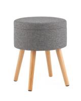 Пуф с ящиком Store Woody рогожка серая