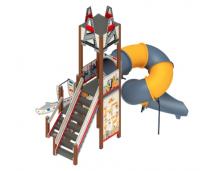 Детский игровой комплекс Буровая горка труба винтовая Н 2000, горка 750 ДИК 2.28.02-01