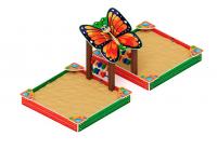 Песочница двойная с навесом Бабочка (Ракушки) - ИО 5.01.07-01