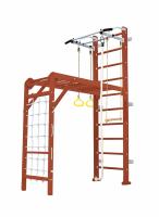 Шведская стенка Kampfer Union Wall (№4 Вишневый Стандарт белый турник)