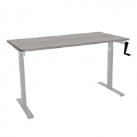 Стол с регулировкой высоты механический LuxAlto LA-T33-M1 серый/дуб бежево-серый ЛДСП 140*60*2.5
