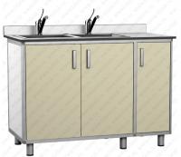 Стол лабораторный с мойкой СЛМ.02.02 Элит (мойка двухчашевая)