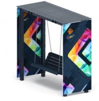 Пергола с качелями (СКИФ) - МФ 78.06.01-И1 /с поликарбонатом/