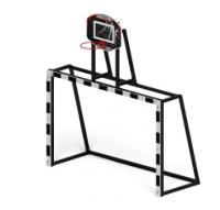 Ворота мини футбольные с баскетбольным щитом (с креплением сетки)