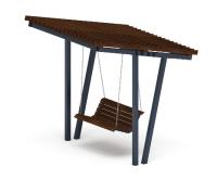 Пергола тент с качелями (наклоная) - МФ 78.03.01-01.И1 /без поликарбоната/