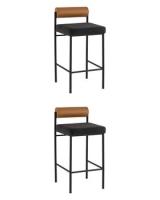 Стул полубарный Балла темно-серый коричневая экокожа 2шт.