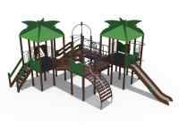 Детский игровой комплекс серии джунгли "Маугли" с металлическим скатом Н-1500 ДИО 02101