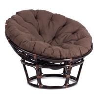 Кресло Папасан/Papasan (23/01 W) /с подушкой/ диаметр подушки 125см, 115х101х104см, античный черно-коричневый, ткань коричневый,