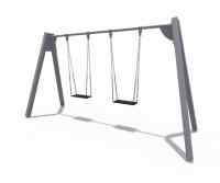 Качели на металлических стойках с прорезиненными сиденьями без спинки ИО 01250