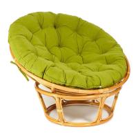 Кресло Папасан/Papasan (23/01 W) /с подушкой/ диаметр подушки 125см, 115х101х104см, медовый, флок олива, 23