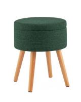 Пуф с ящиком Store Woody рогожка темно-зелёная