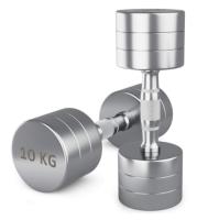 Гантель UNIX Fit PRO круглая хромированная 10 кг, 2 шт.