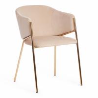 Кресло KRONOS (mod. 8158) металл/вельвет, бежевый/золотые ножки, V062-4