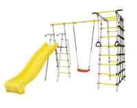 Дачный комплекс "Богатырь MAX" + ПЛАСТИКОВЫЕ качели Romana 103.07.07 (серый/жёлтый)