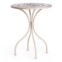 Стол Secret de Maison ROMEO (mod. PL08-7451RV) металл, 60*72см, белый/плитка калейдоскоп