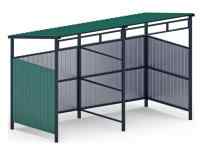 Навес контейнерной площадки для мусора (зеленый) (2 секции) МФ 55.02.03-01