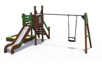 Детский игровой комплекс серии Браун с качелями Н-1200 ДИО 04022