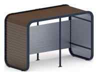 Навес контейнерной площадки для мусора (коричневый) (2 секции) (под анкера) МФ 55.01.02-02